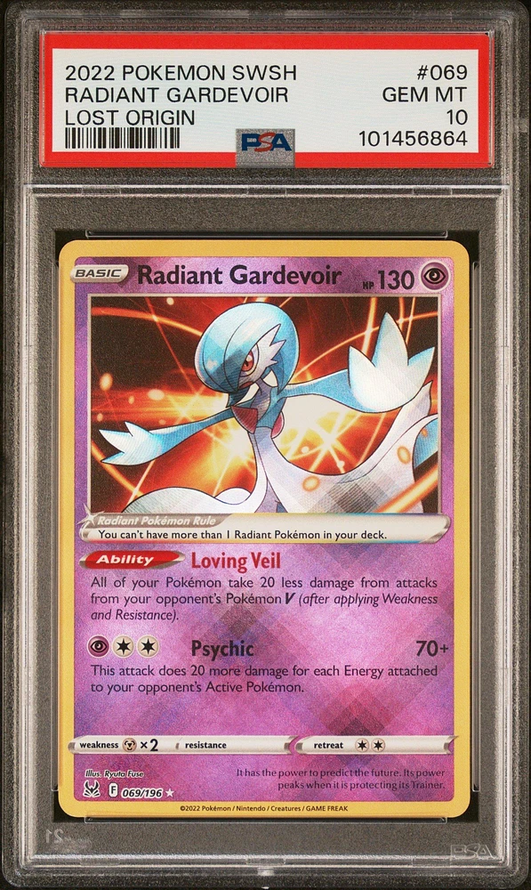 2022 Pokemon Sword & Shield Lost Origin 069 Radiant Gardevoir PSA