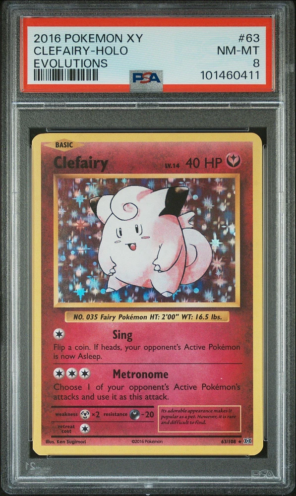 2016 Pokemon Xy Evolutions 63 Clefairy-holo PSA