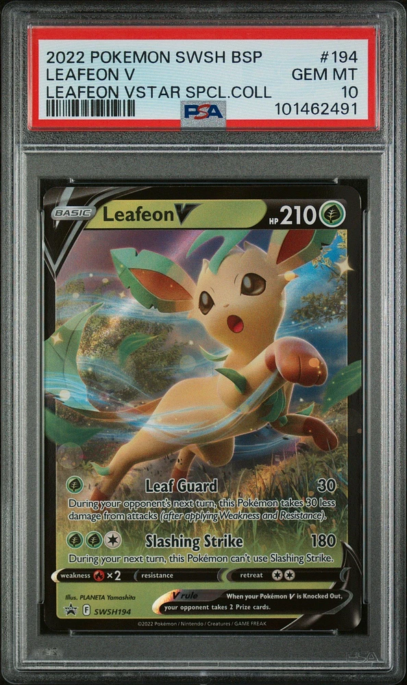 2022 Pokemon Swsh Black Star Promo 194 Leafeon V Leafeon Vstar Special Collection PSA