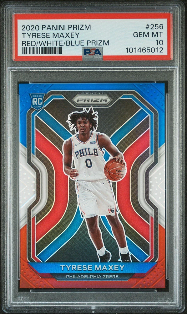 2020 Panini Prizm 256 Tyrese Maxey Red/white/blue Prizm PSA