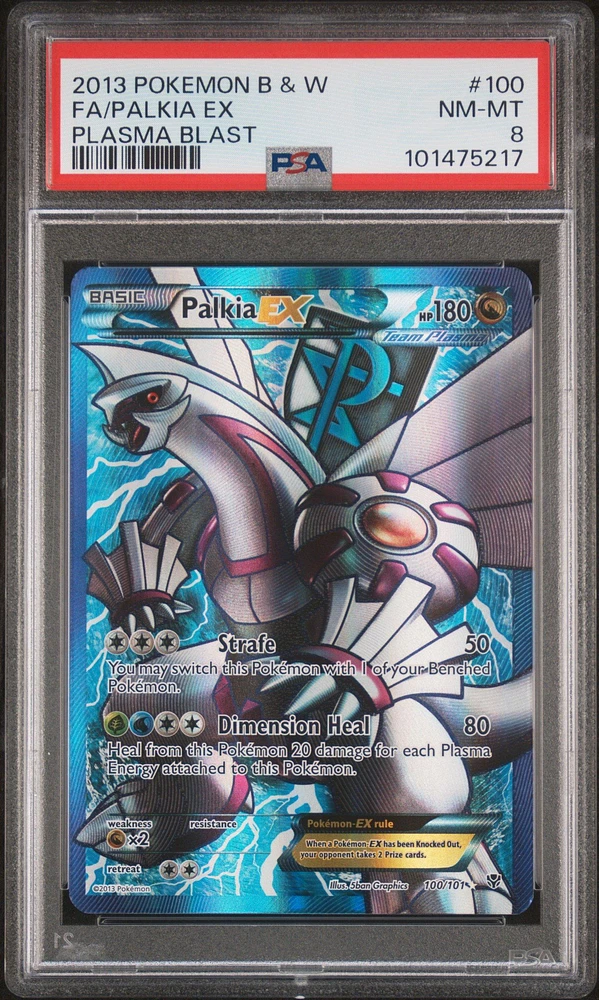 2013 Pokemon Black & White Plasma Blast 100 Full Art/palkia Ex PSA
