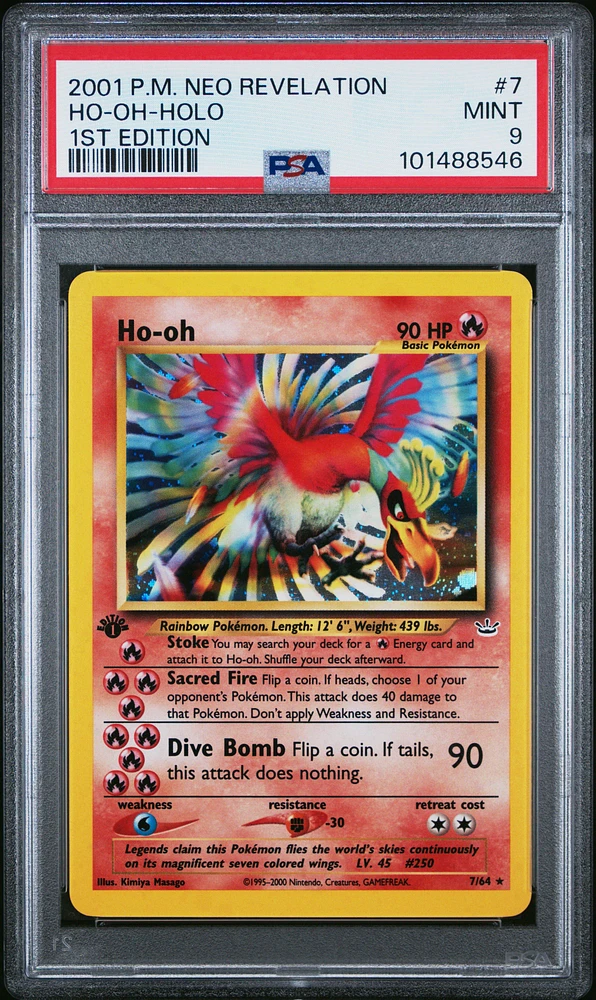 2001 Pokemon Neo Revelation 1st Edition 7 Ho-oh-holo PSA