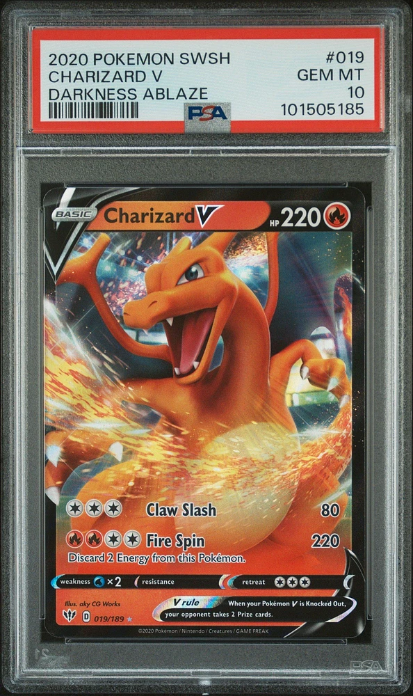 2020 Pokemon Sword & Shield Darkness Ablaze 019 Charizard V PSA