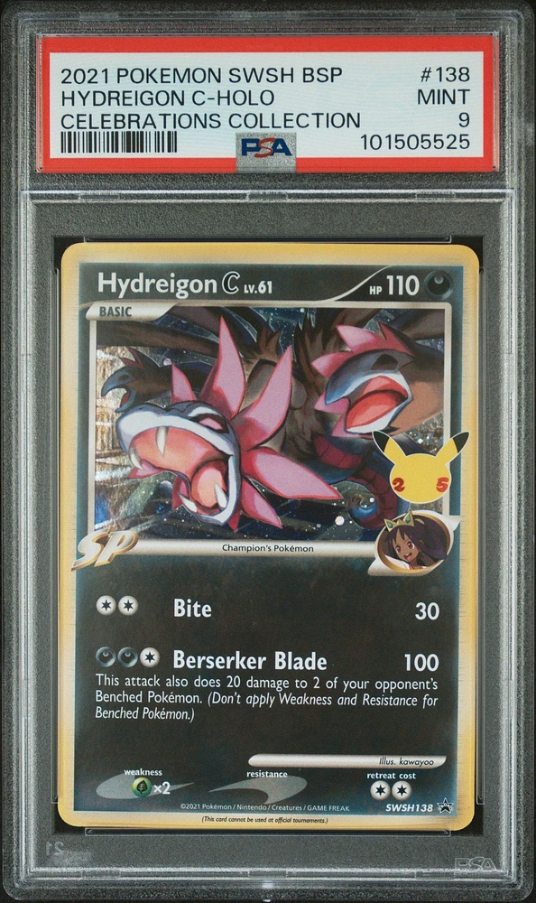 2021 Pokemon Swsh Black Star Promo 138 Hydreigon C-holo Celebrations Collection PSA 9
