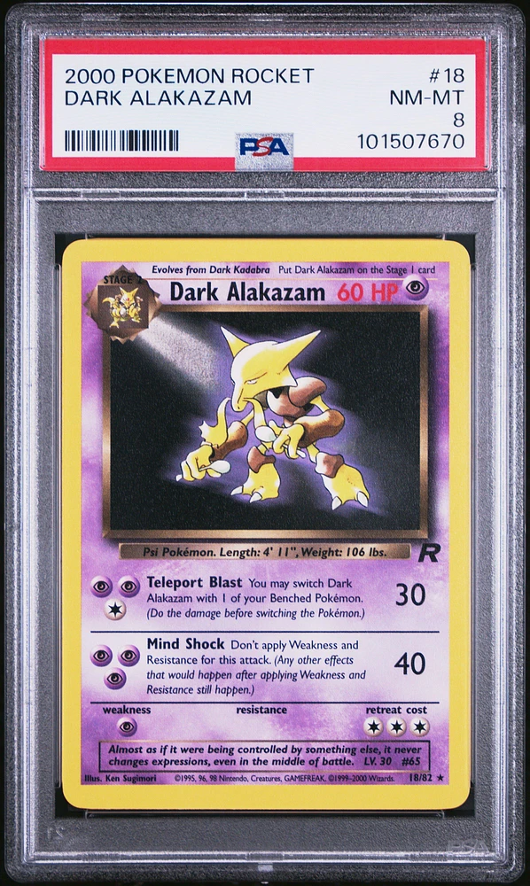 2000 Pokemon Rocket Dark Alakazam PSA