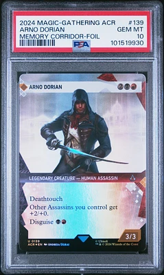 2024 Magic The Gathering Assassin's Creed 139 Arno Dorian Memory Corridor Showcase-foil PSA 10