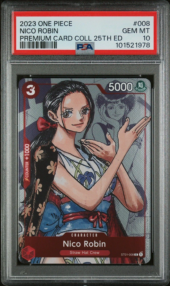 2023 One Piece Premium Bandai Premium Card Collection 25th Edition 008 Nico Robin PSA 10