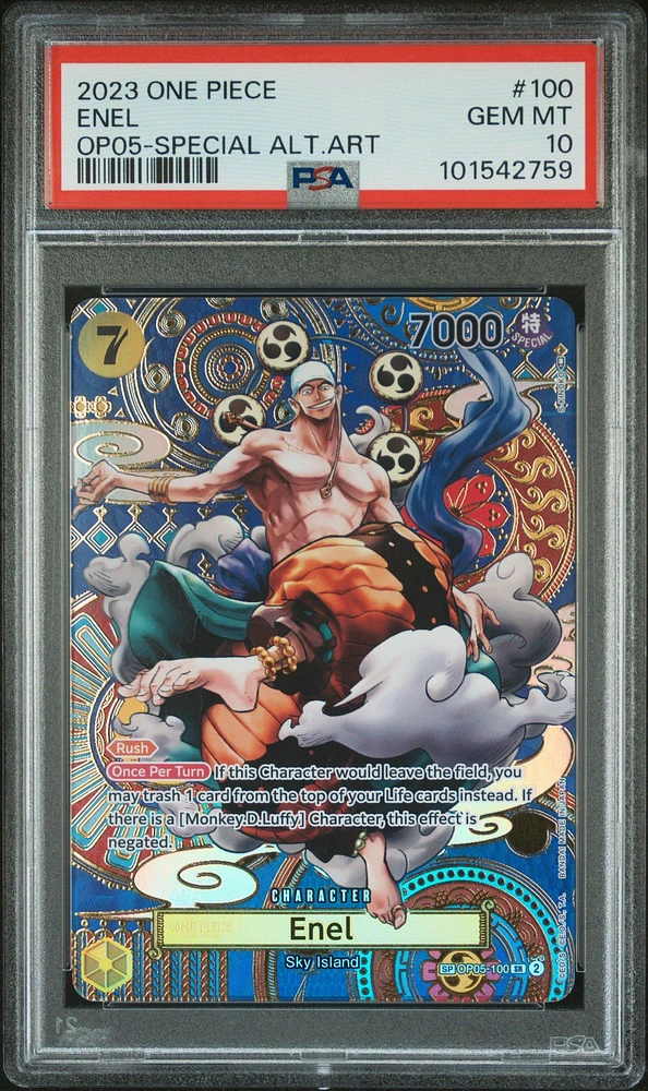 2023 One Piece Op05-awakening Of The New Era 100 Enel Special Alternate Art PSA 10