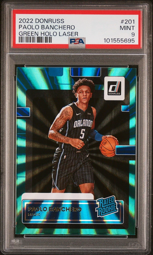 2022 Panini Donruss 201 Paolo Banchero Green Holo Laser PSA