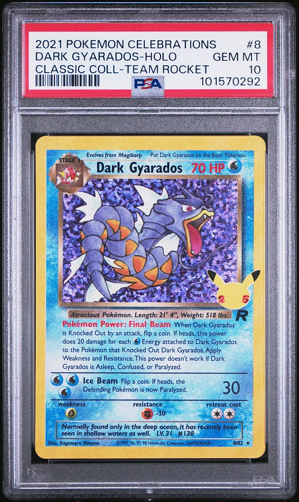2021 Pokemon Celebrations Classic Collection 8 Dark Gyarados-holo PSA