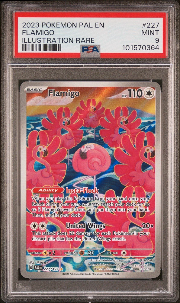 2023 Pokemon Pal En-paldea Evolved 227 Flamigo Illustration Rare PSA