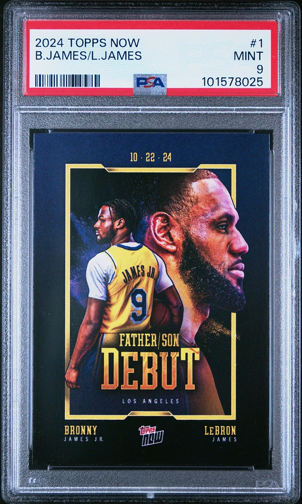 2024 Topps Now 1 Lebron James/bronny James PSA