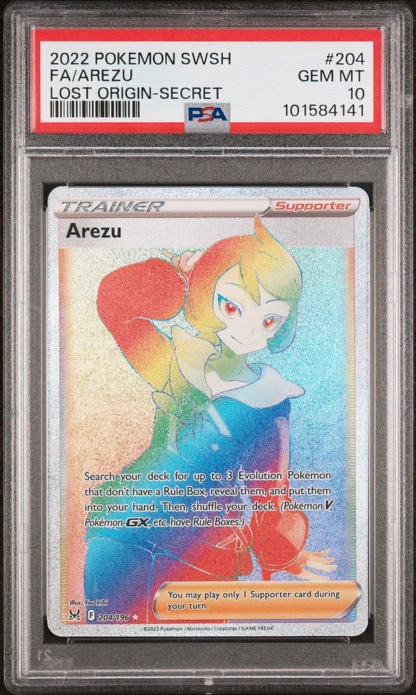2022 Pokemon Sword & Shield Lost Origin 204 Full Art/arezu Secret PSA