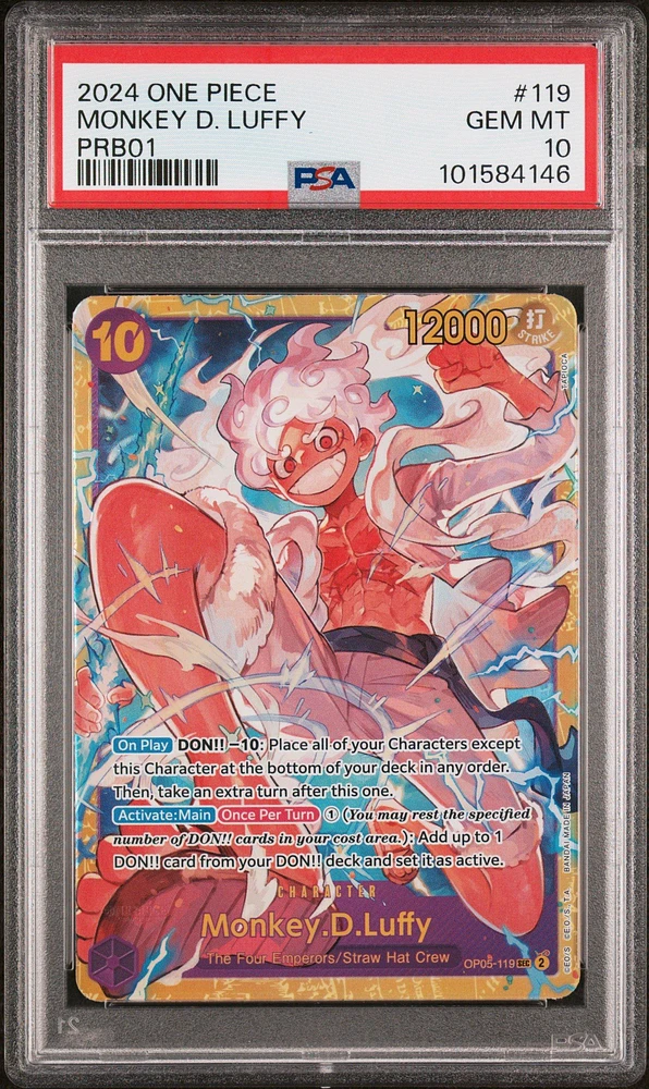 2024 One Piece Prb01-premium Booster -one Piece Card The Best- 119 Monkey D. Luffy PSA 10