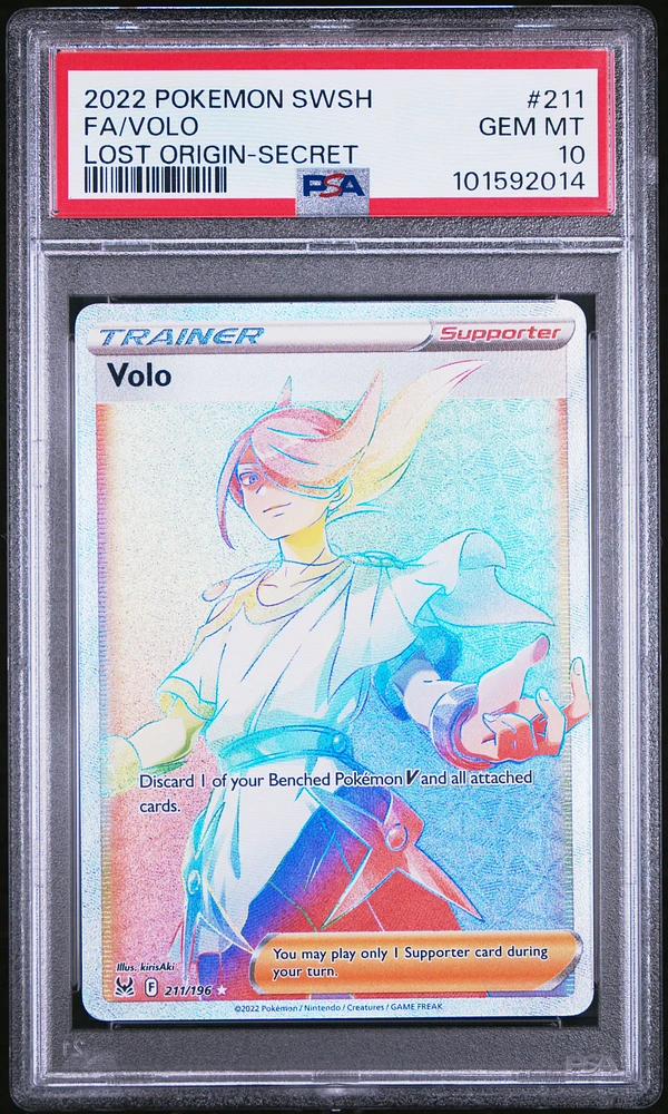 2022 Pokemon Sword & Shield Lost Origin 211 Full Art/volo Secret PSA