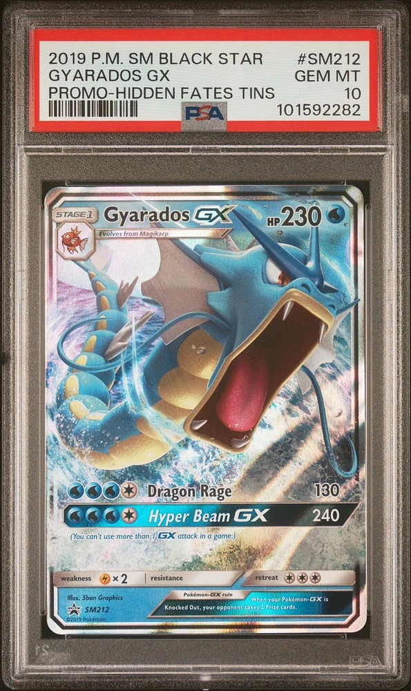 2019 Pokemon Sm Black Star Promo Sm212 Gyarados Gx Hidden Fates Tins PSA