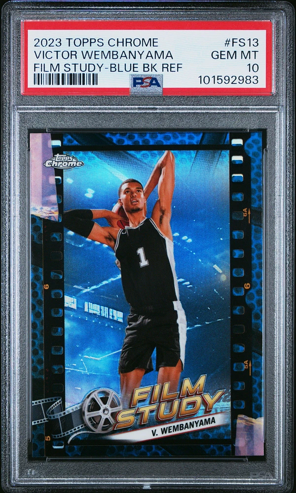 2023 Topps Chrome Film Study Fs13 Victor Wembanyama Blue Basketball Refractor PSA 10