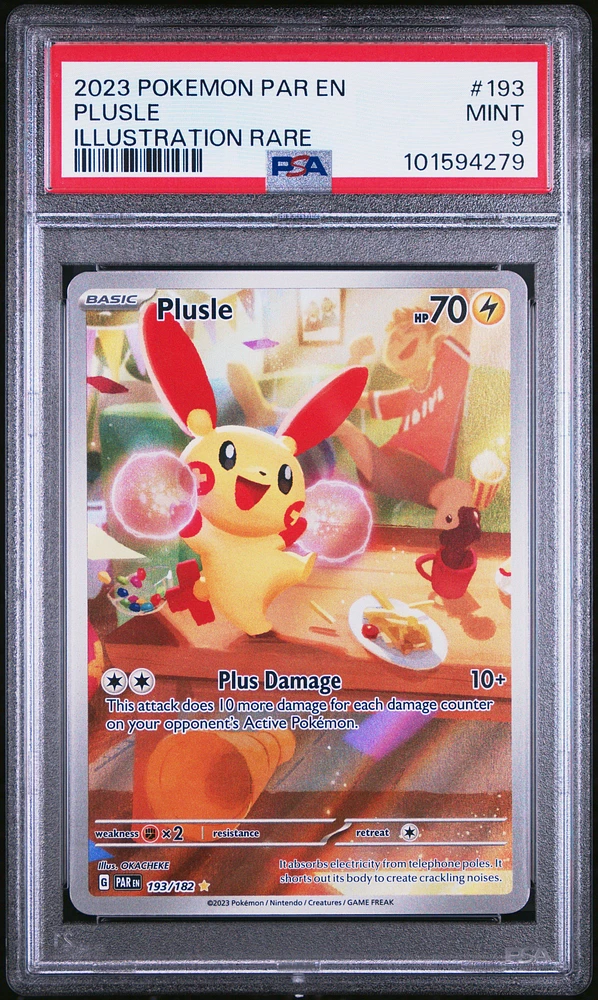 2023 Pokemon Par En-paradox Rift 193 Plusle Illustration Rare PSA