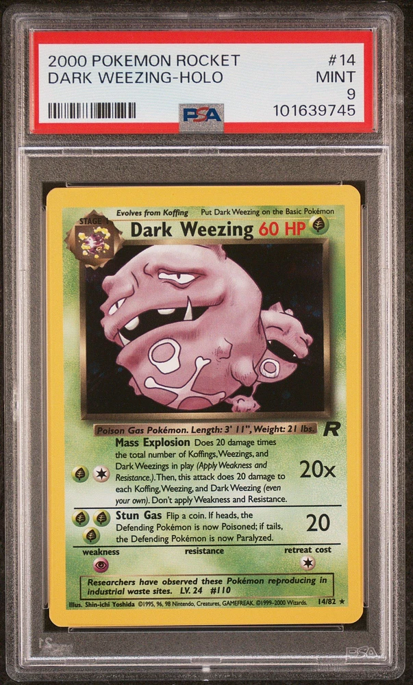 2000 Pokemon Rocket 14 Dark Weezing-holo PSA