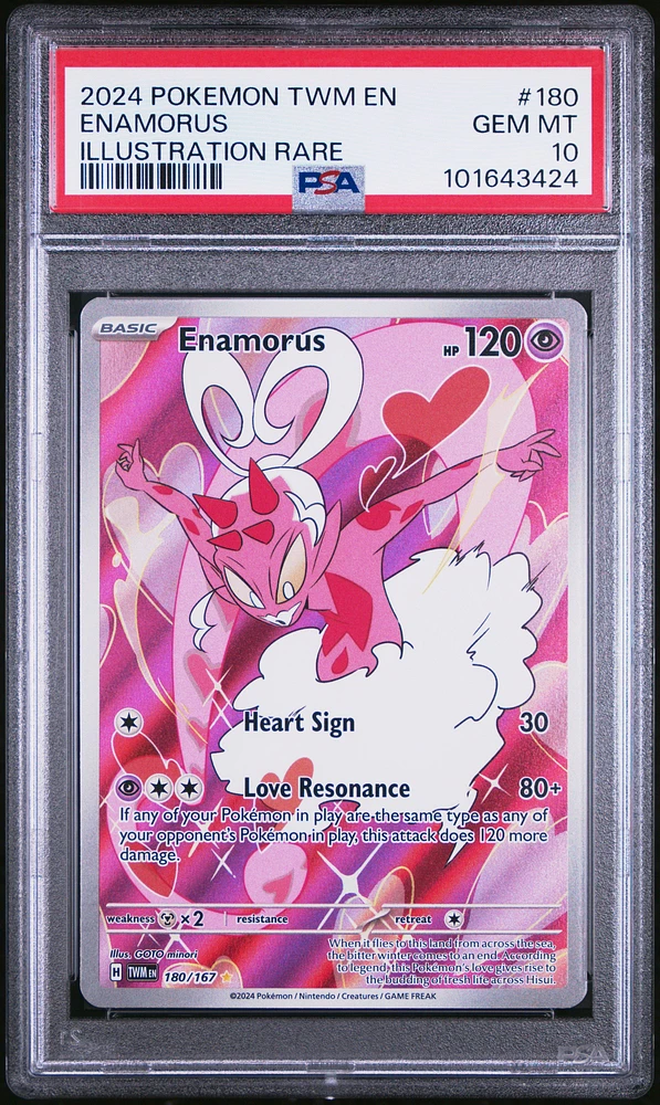 2024 Pokemon Twm En-twilight Masquerade 180 Enamorus Illustration Rare PSA