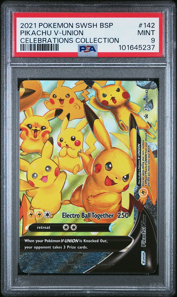 2021 Pokemon Swsh Black Star Promo Pikachu V-union Celebrations Collection PSA