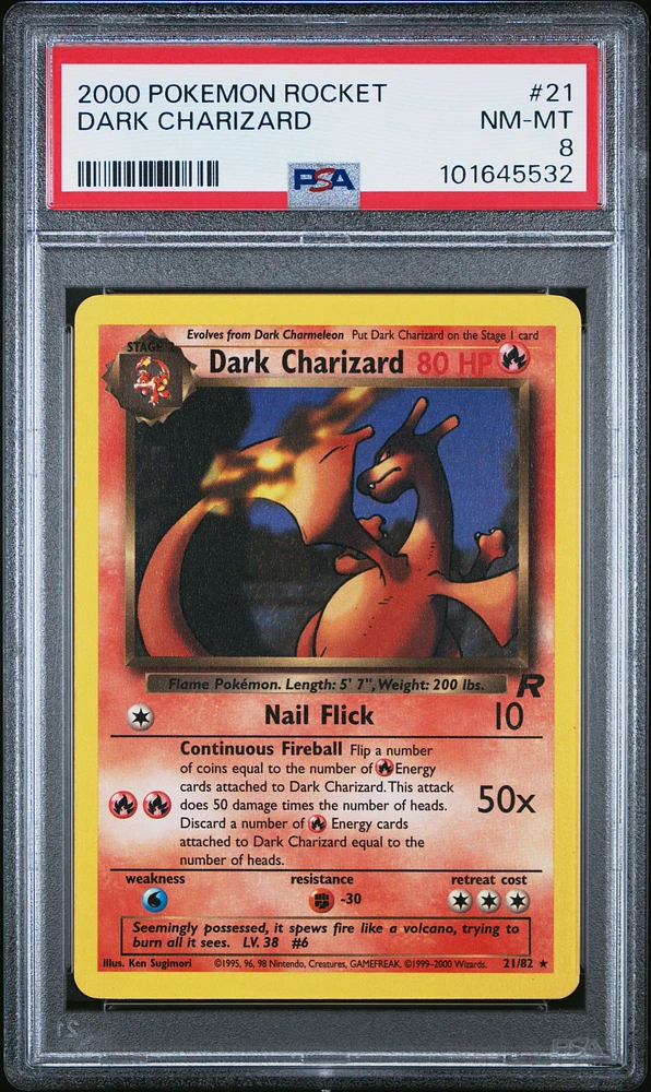 2000 Pokemon Rocket 21 Dark Charizard PSA