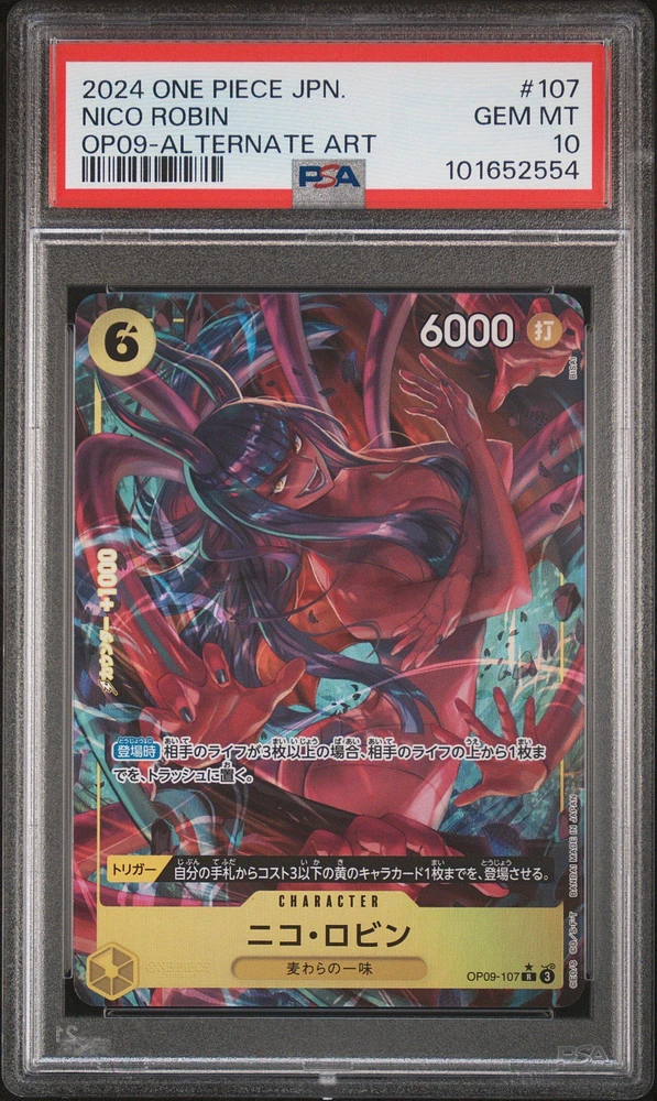 2024 One Piece Japanese Op09-emperors In The New World Nico Robin Alternate Art PSA 10