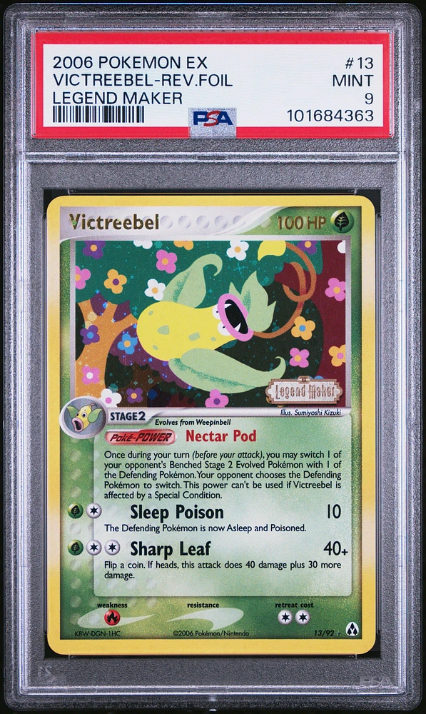 2006 Pokemon Ex Legend Maker 13 Victreebel-reverse Foil PSA 9