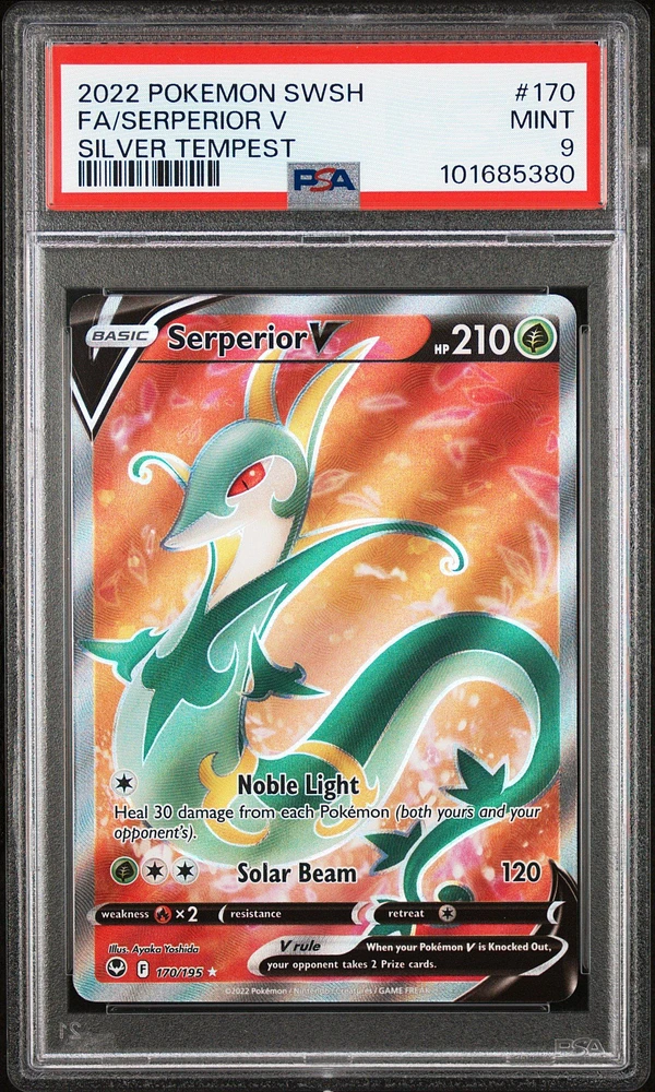 2022 Pokemon Sword & Shield Silver Tempest 170 Full Art/serperior V PSA