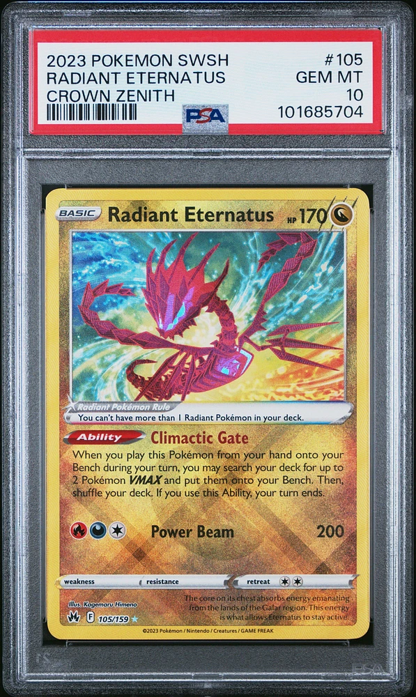 2023 Pokemon Sword And Shield Crown Zenith 105 Radiant Eternatus PSA