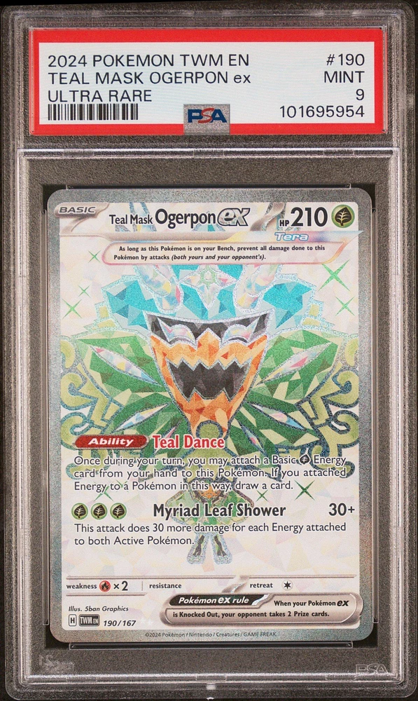 2024 Pokemon Twm En-twilight Masquerade 190 Teal Mask Ogerpon Ex Ultra Rare PSA