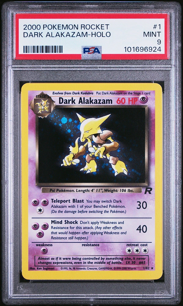 2000 Pokemon Rocket 1 Dark Alakazam-holo PSA