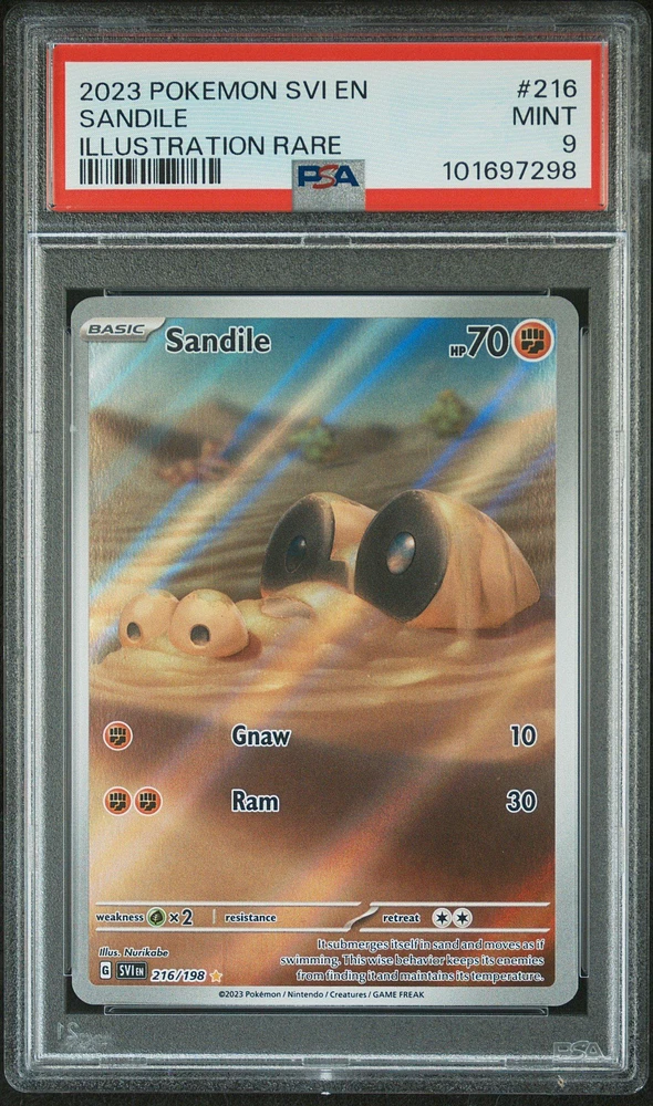 2023 Pokemon Svi En-scarlet & Violet 216 Sandile Illustration Rare PSA
