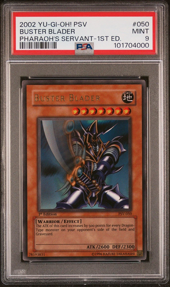 2002 Yu-gi-oh! Psv-pharaoh's Servant 050 Buster Blader 1st Edition PSA 9