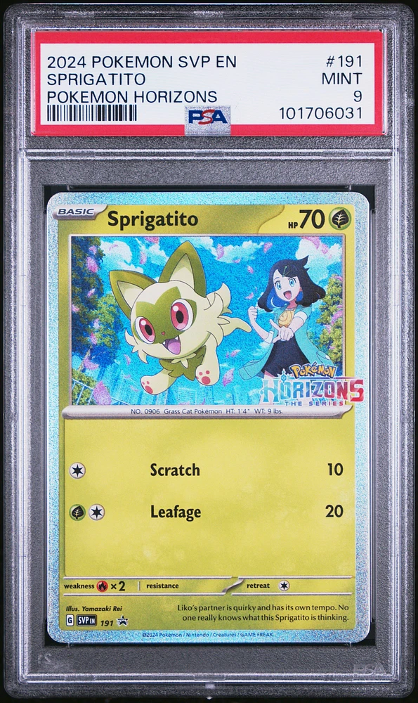 2024 Pokemon Svp En-sv Black Star Promo 191 Sprigatito Pokemon Horizons PSA