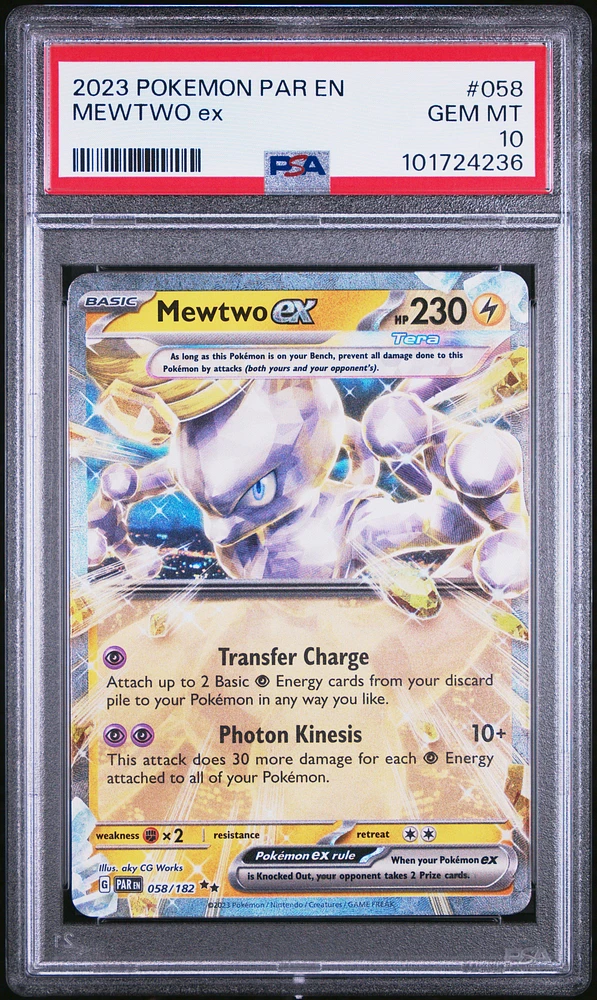 2023 Pokemon Par En-paradox Rift 058 Mewtwo Ex PSA 10