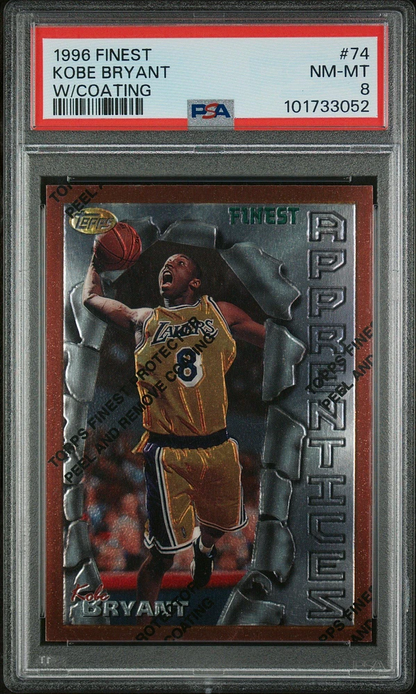 1996 Finest 74 Kobe Bryant W/coating PSA