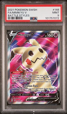 2021 Pokemon Sword & Shield Battle Styles 148 Full Art/mimikyu V PSA
