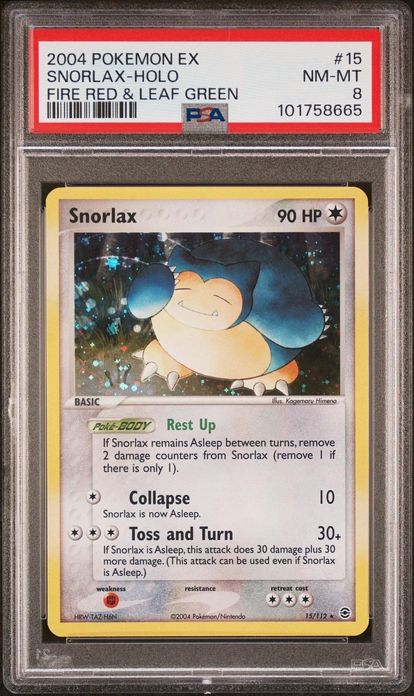 2004 Pokemon Ex Fire Red & Leaf Green 15 Snorlax-holo PSA