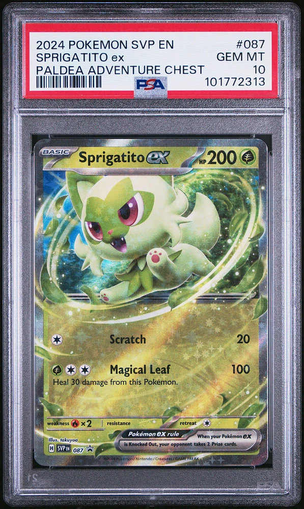 2024 Pokemon Svp En-sv Black Star Promo 087 Sprigatito Ex Paldea Adventure Chest PSA 10