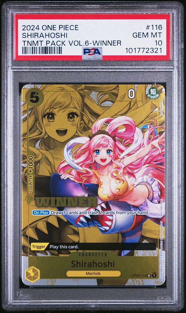 2024 One Piece Tournament Pack Vol.6 116 Shirahoshi Winner PSA 10