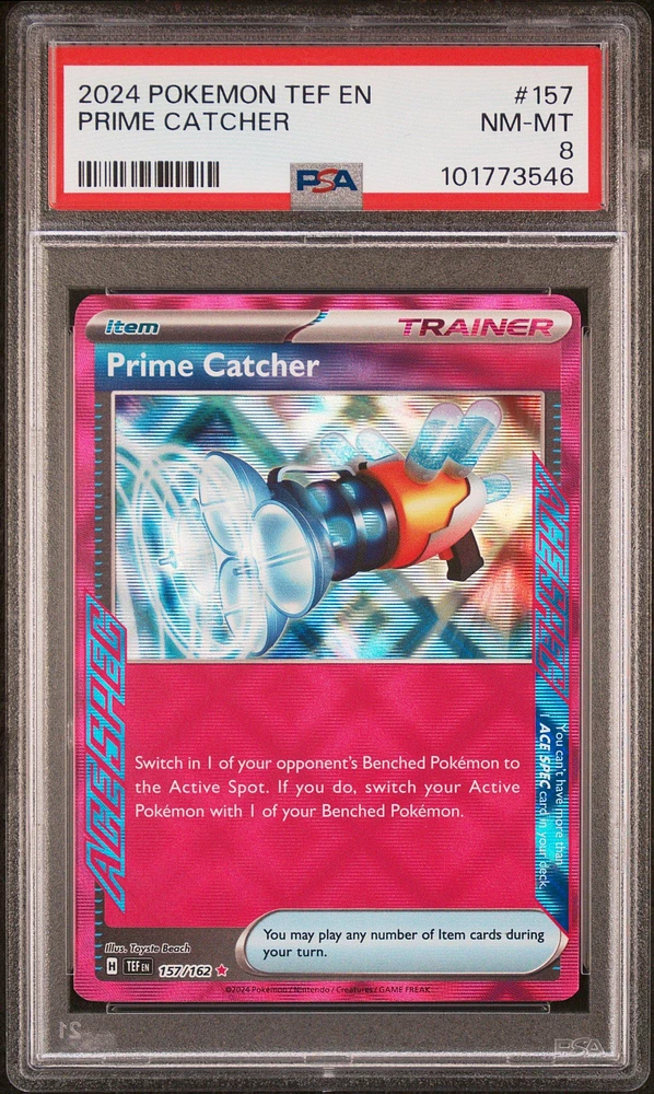 2024 Pokemon Tef En-temporal Forces 157 Prime Catcher PSA