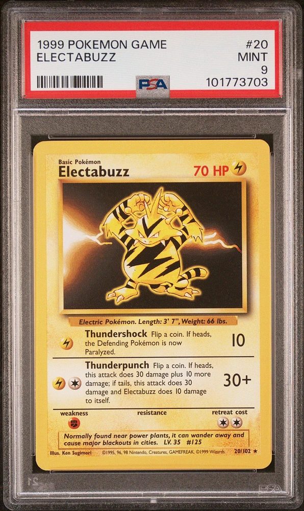 1999 Pokemon Game 20 Electabuzz PSA