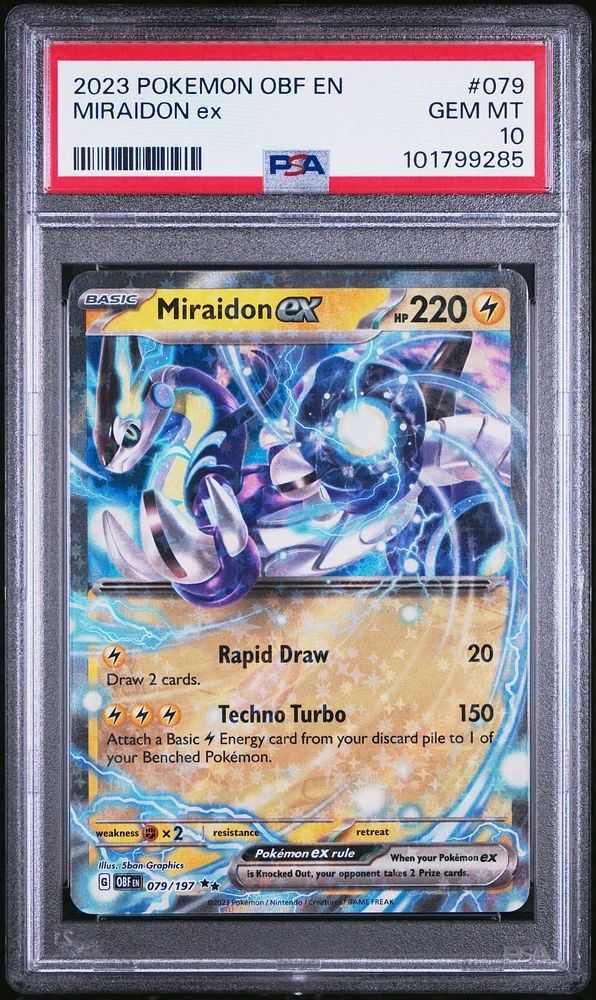 2023 Pokemon Obf En-obsidian Flames 079 Miraidon Ex PSA