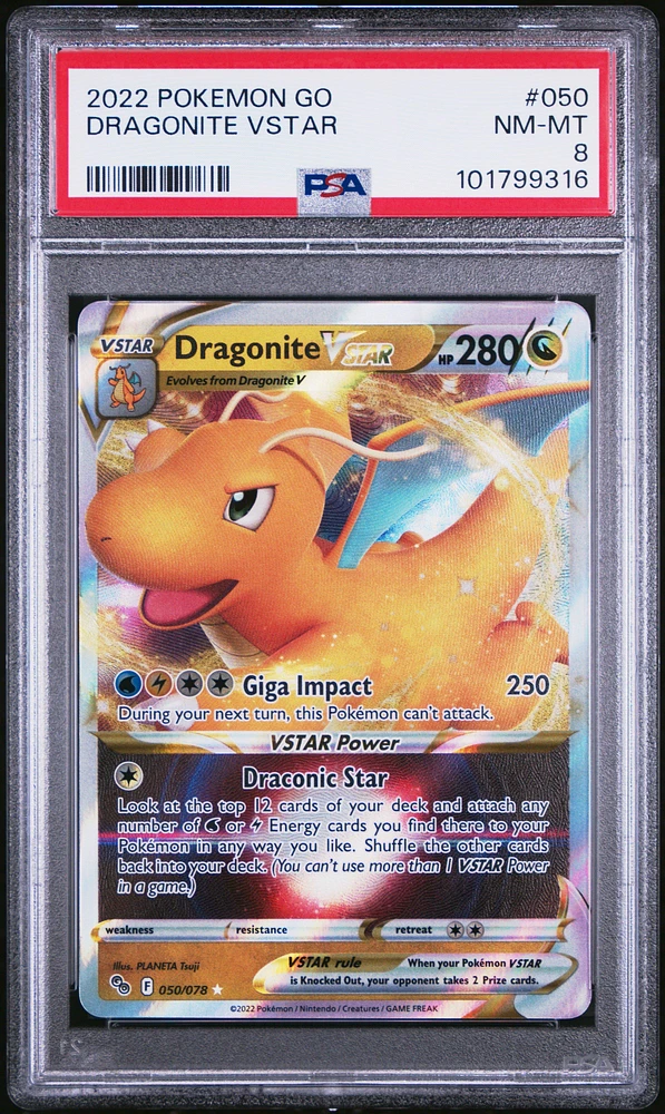 2022 Pokemon Go 050 Dragonite Vstar PSA