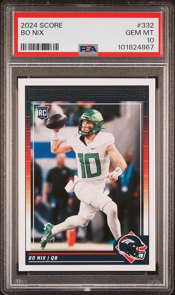 2024 Panini Score 332 Bo Nix PSA 10