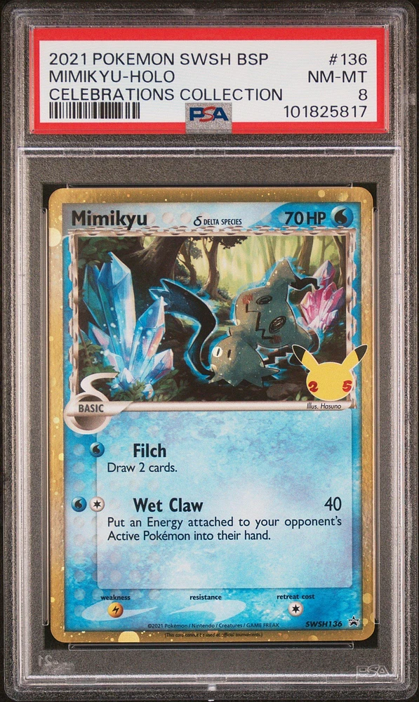 2021 Pokemon Swsh Black Star Promo 136 Mimikyu-holo Celebrations Collection PSA