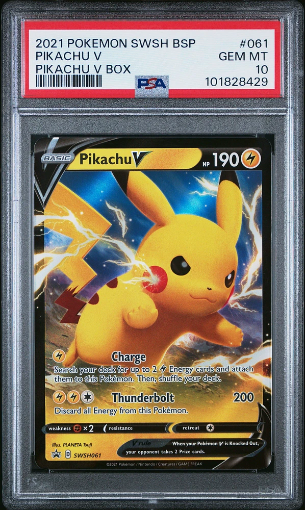 Pokemon Swsh Black Star Promo Pikachu V Pikachu V Box PSA