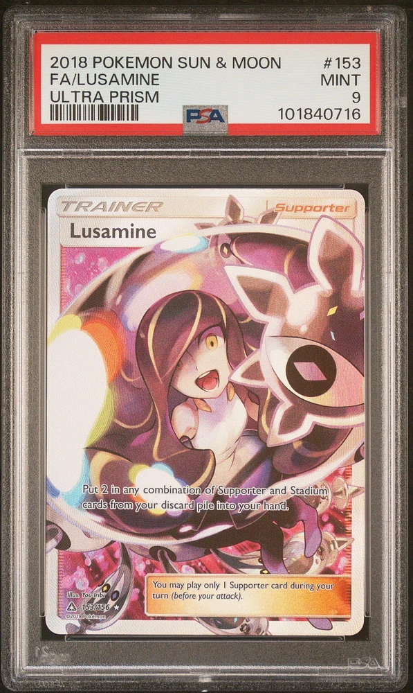 2018 Pokemon Sun & Moon Ultra Prism 153 Full Art/lusamine PSA