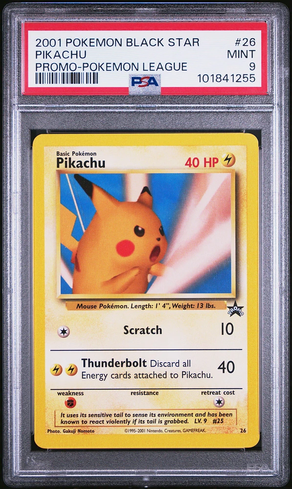 2001 Pokemon Promo Black Star 26 Pikachu Pokemon League PSA